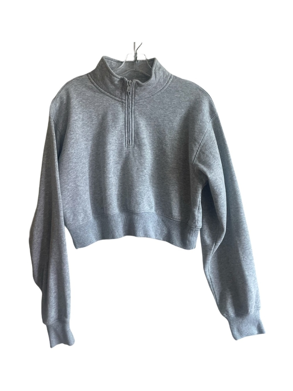 Nordstrom BP 1/4 Zip Front Cropped Sweatshirt _ Dove Gray